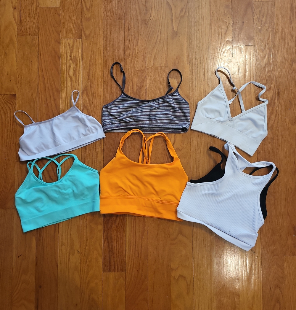 6 Stretchy Comfortable Wear Bras. Bras are from different brands.